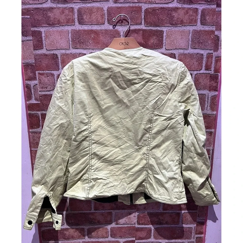 Vintage Maggy London Size 8 Lime Green/‎ Black Long Slv Full Zip Casual Jacket